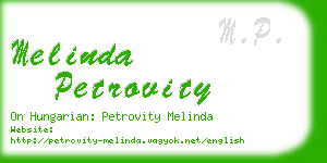 melinda petrovity business card